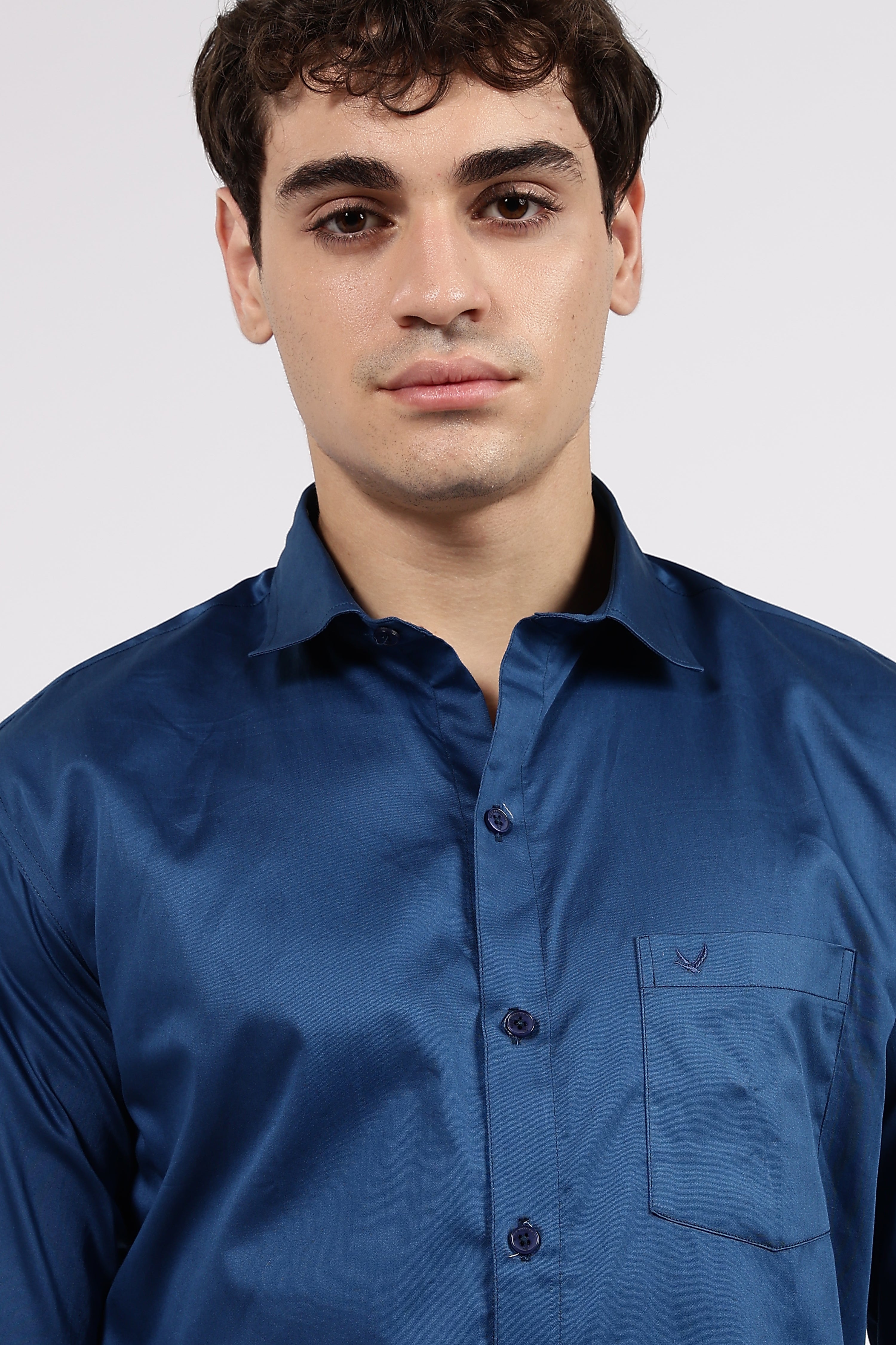 Men’s Teal Blue Premium Cotton Formal Shirt