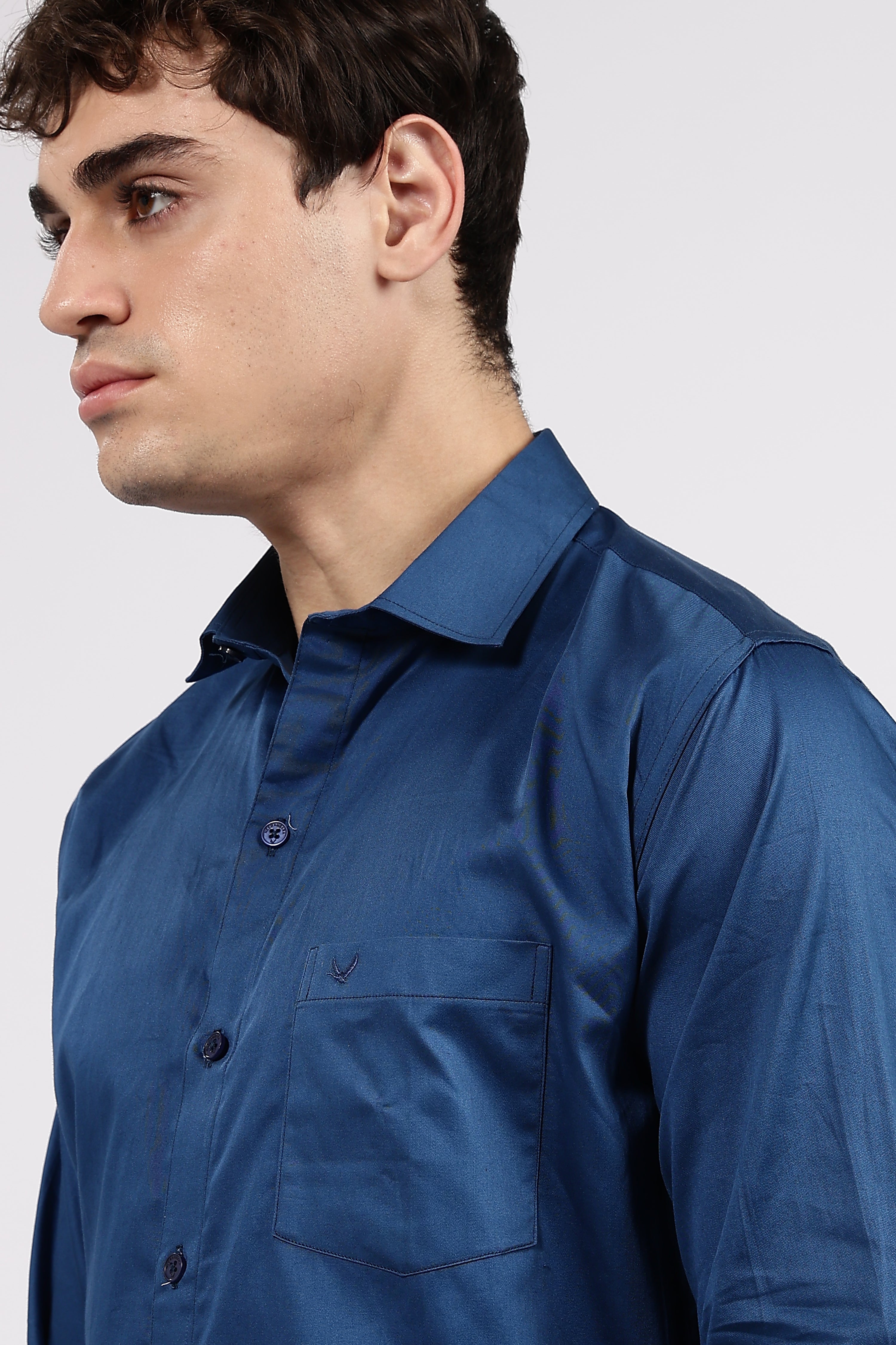 Men’s Teal Blue Premium Cotton Formal Shirt