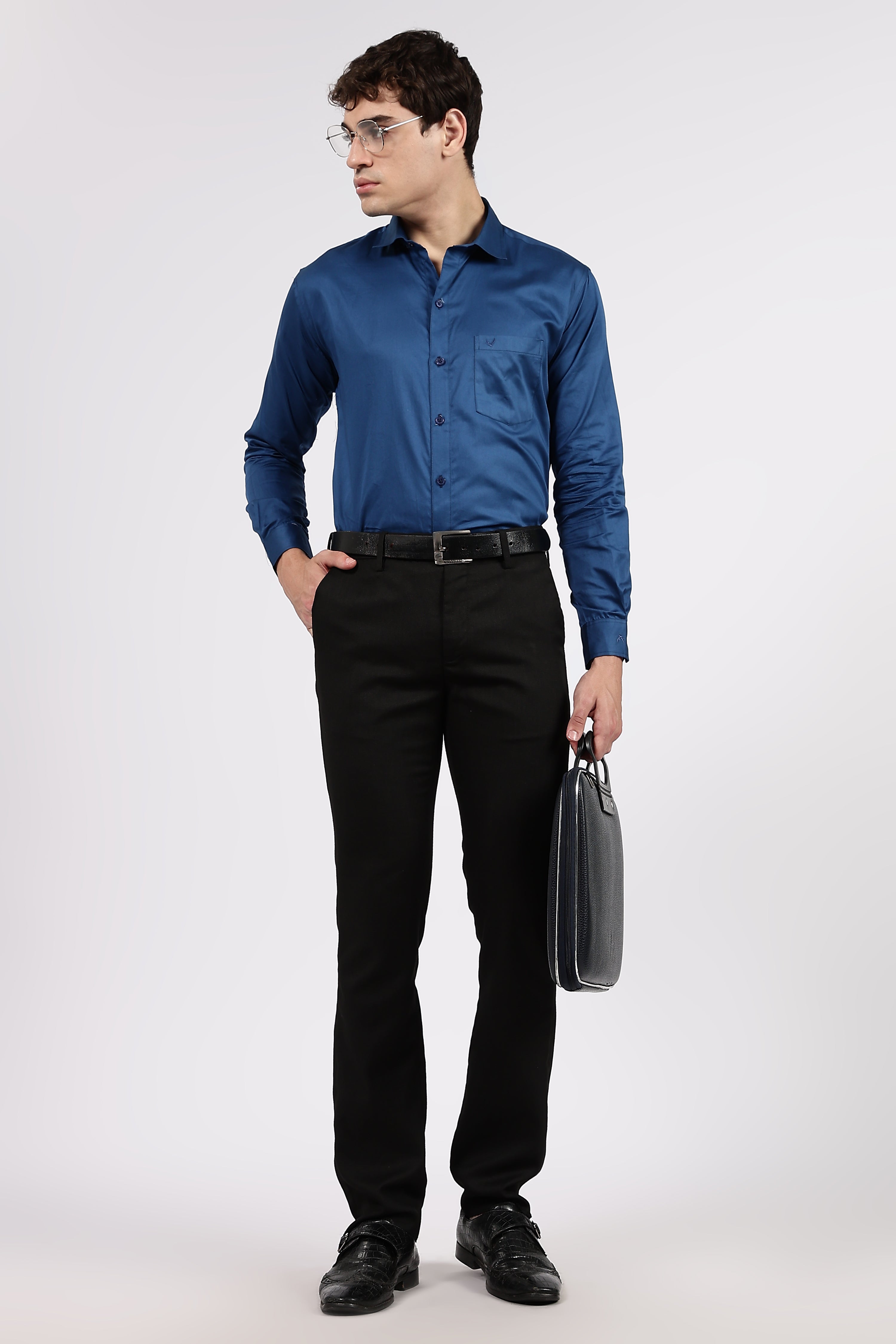 Men’s Teal Blue Premium Cotton Formal Shirt