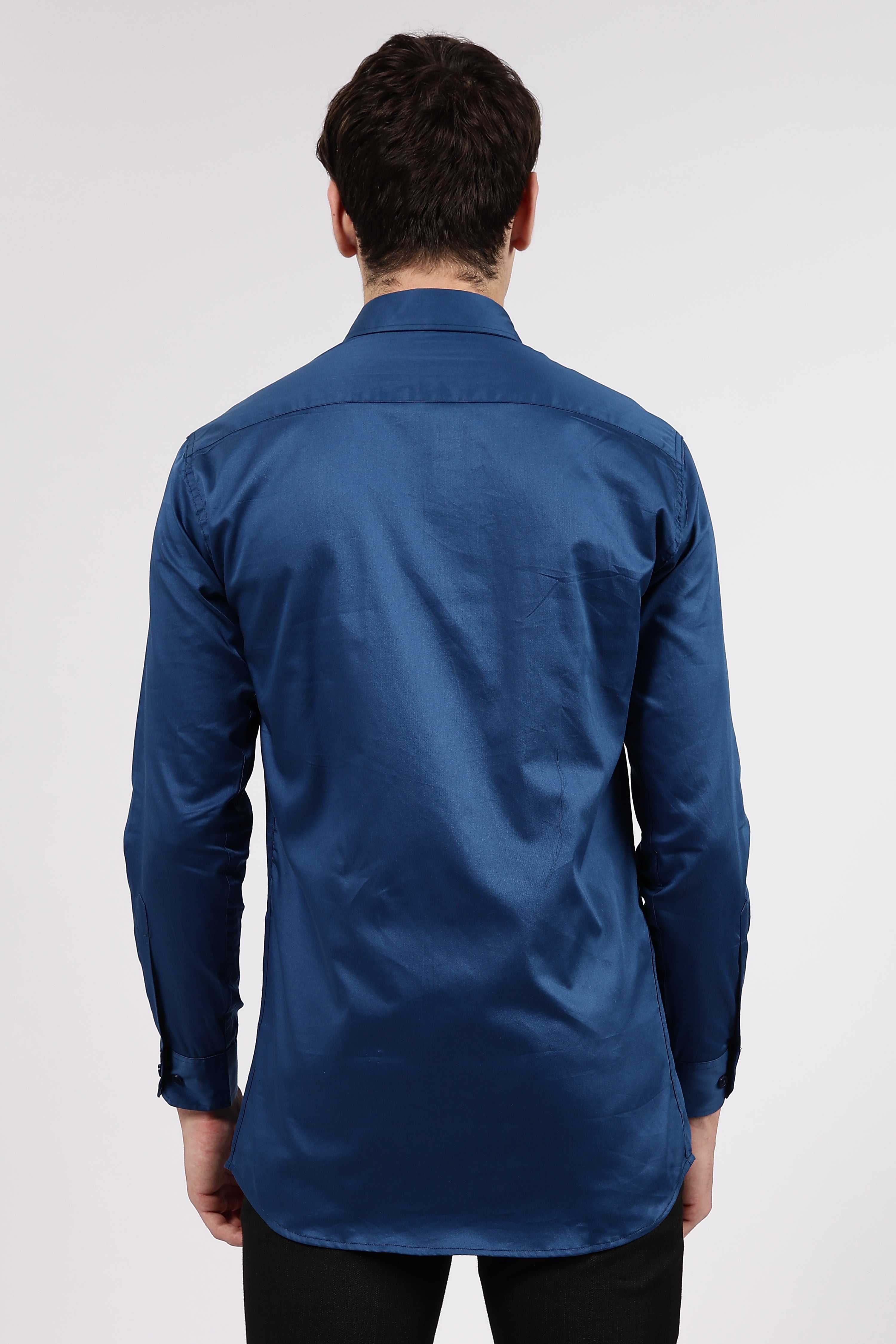 Men’s Teal Blue Premium Cotton Formal Shirt