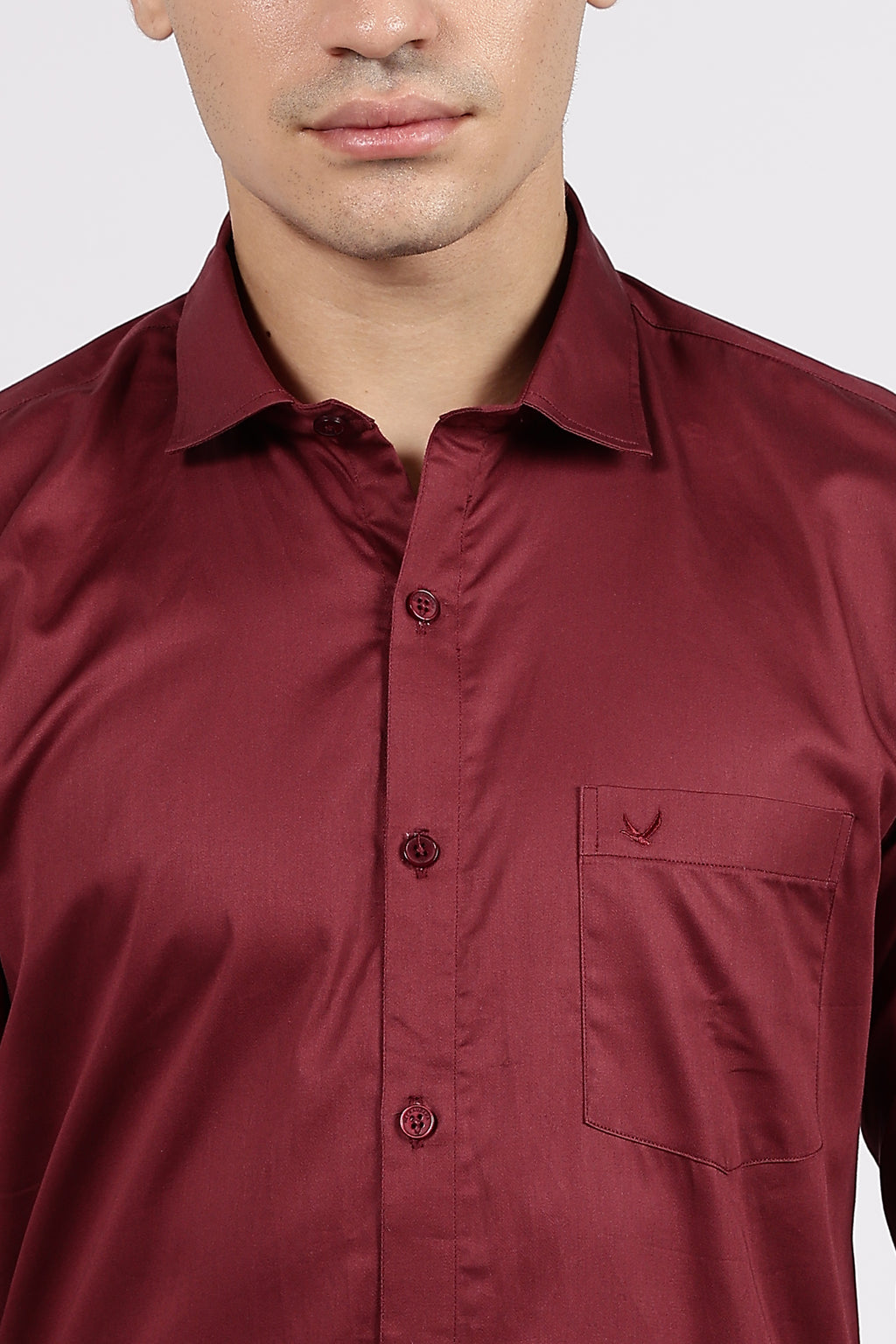Men's Maroon Premium Cotton Formal Shirt