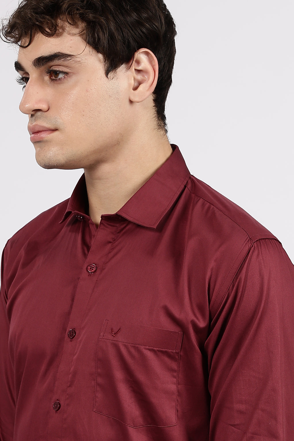 Men's Maroon Premium Cotton Formal Shirt