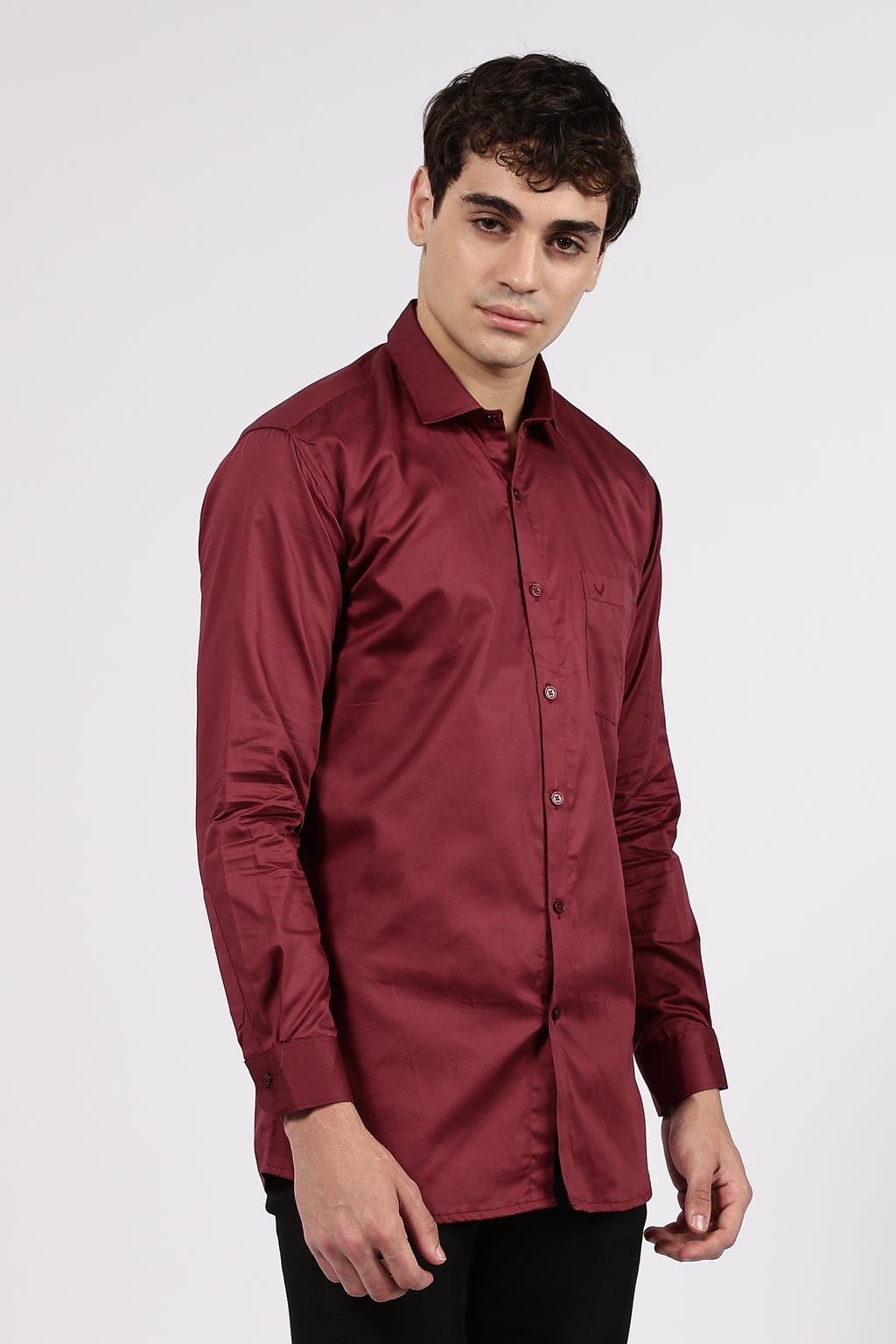 Men's Maroon Premium Cotton Formal Shirt