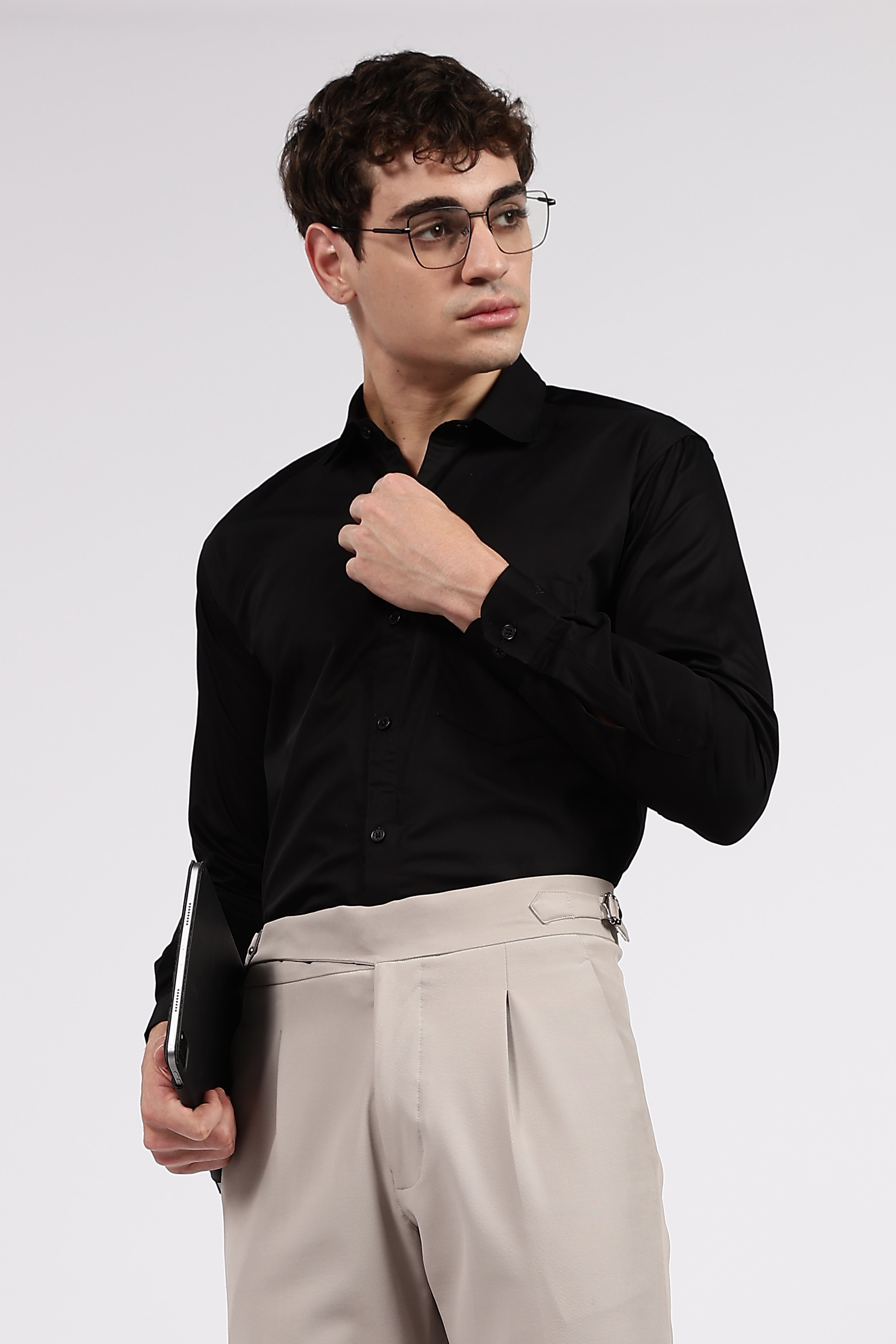Men’s Black Premium Cotton Formal Shirt