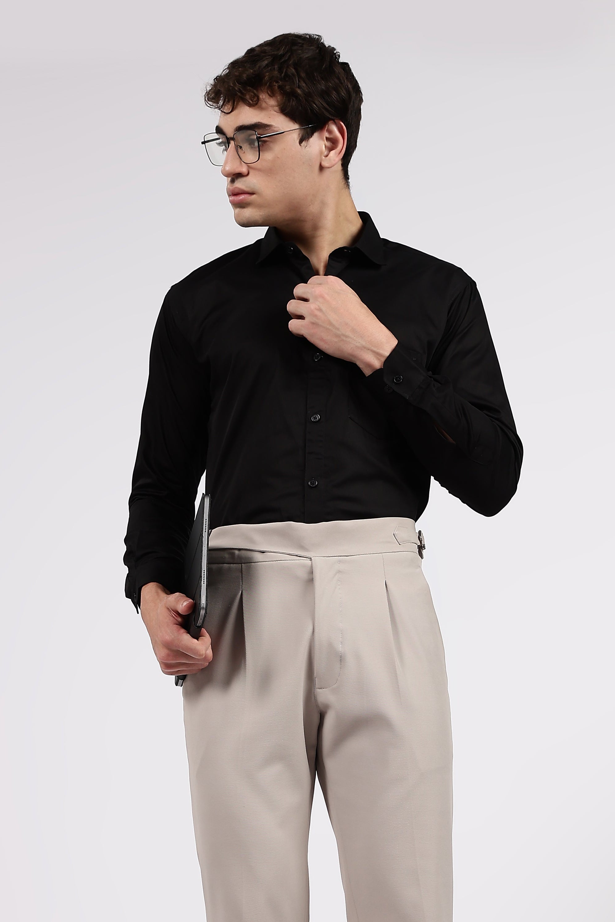 Men’s Black Premium Cotton Formal Shirt
