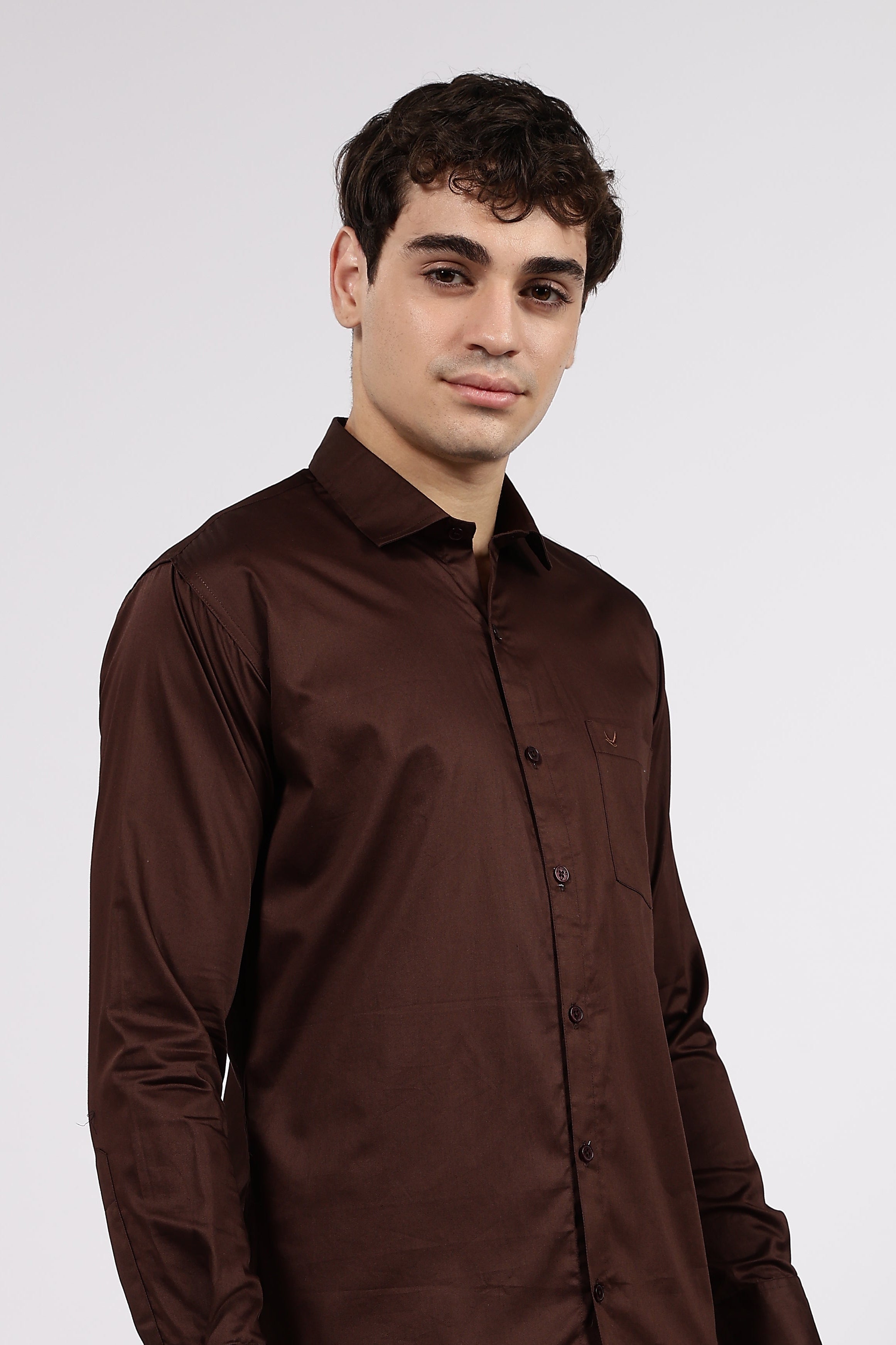 Men’s Brown Premium Cotton Formal Shirt