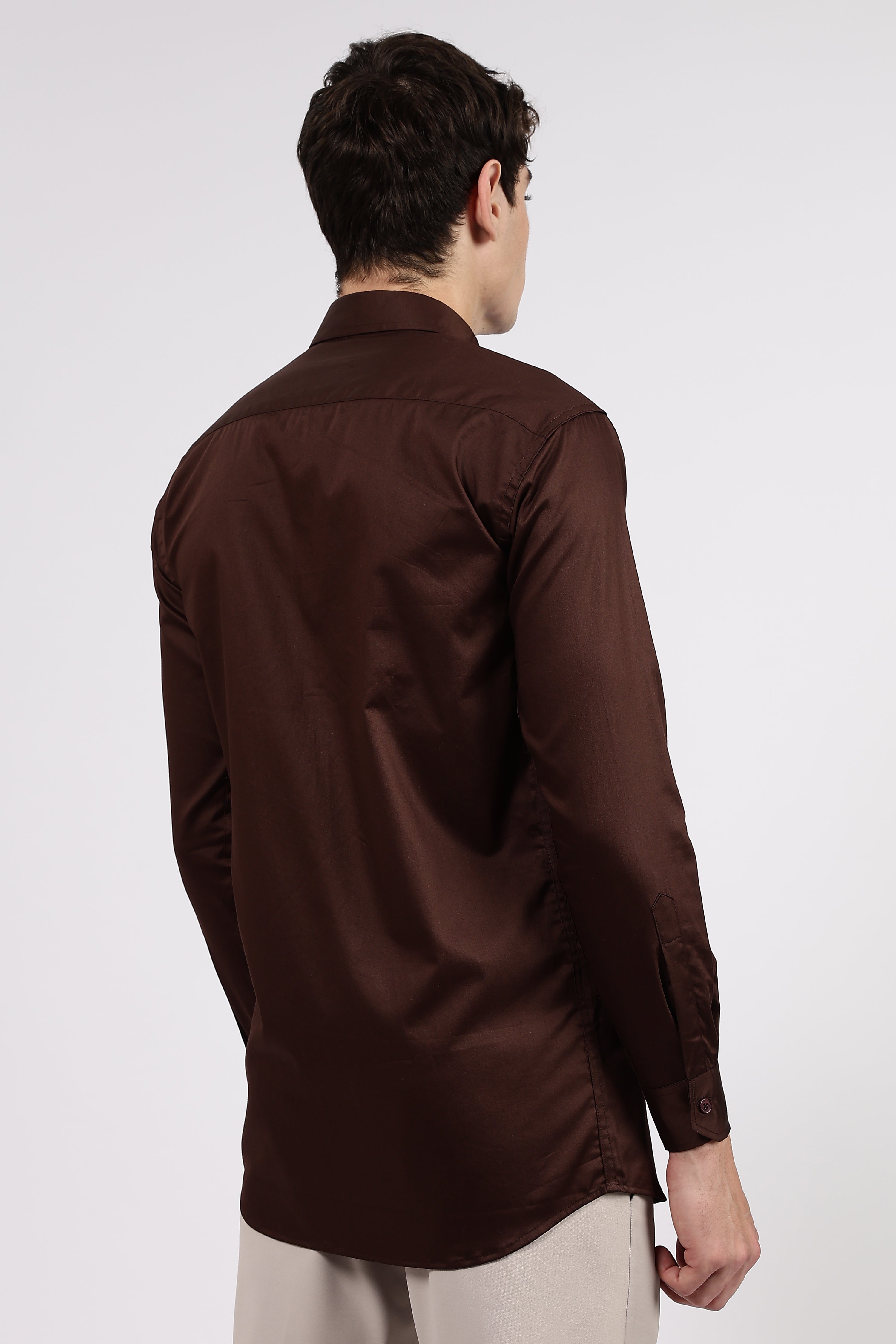 Men’s Brown Premium Cotton Formal Shirt