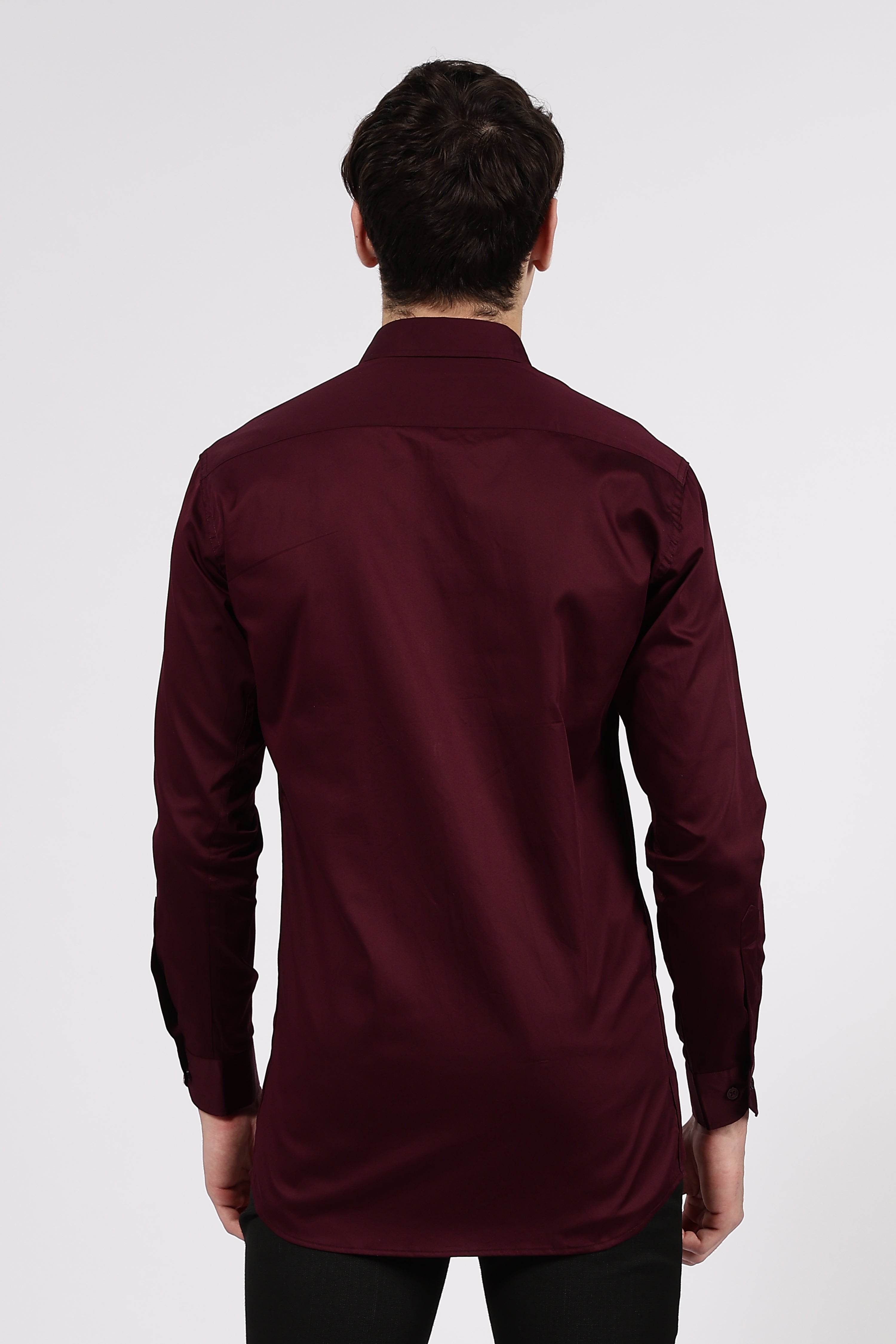 Men's Wine Premium Cotton Formal Shirt