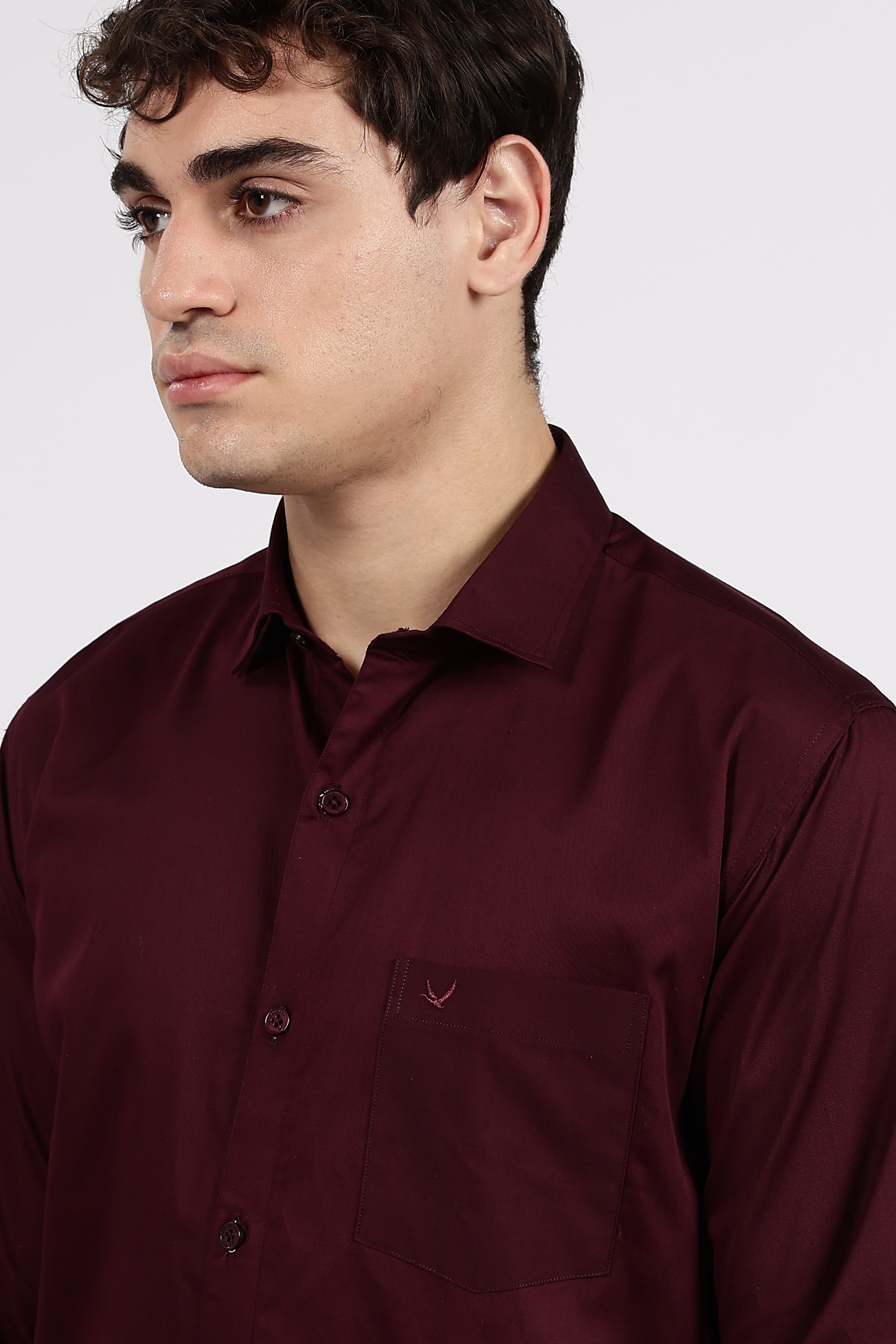 Men's Wine Premium Cotton Formal Shirt