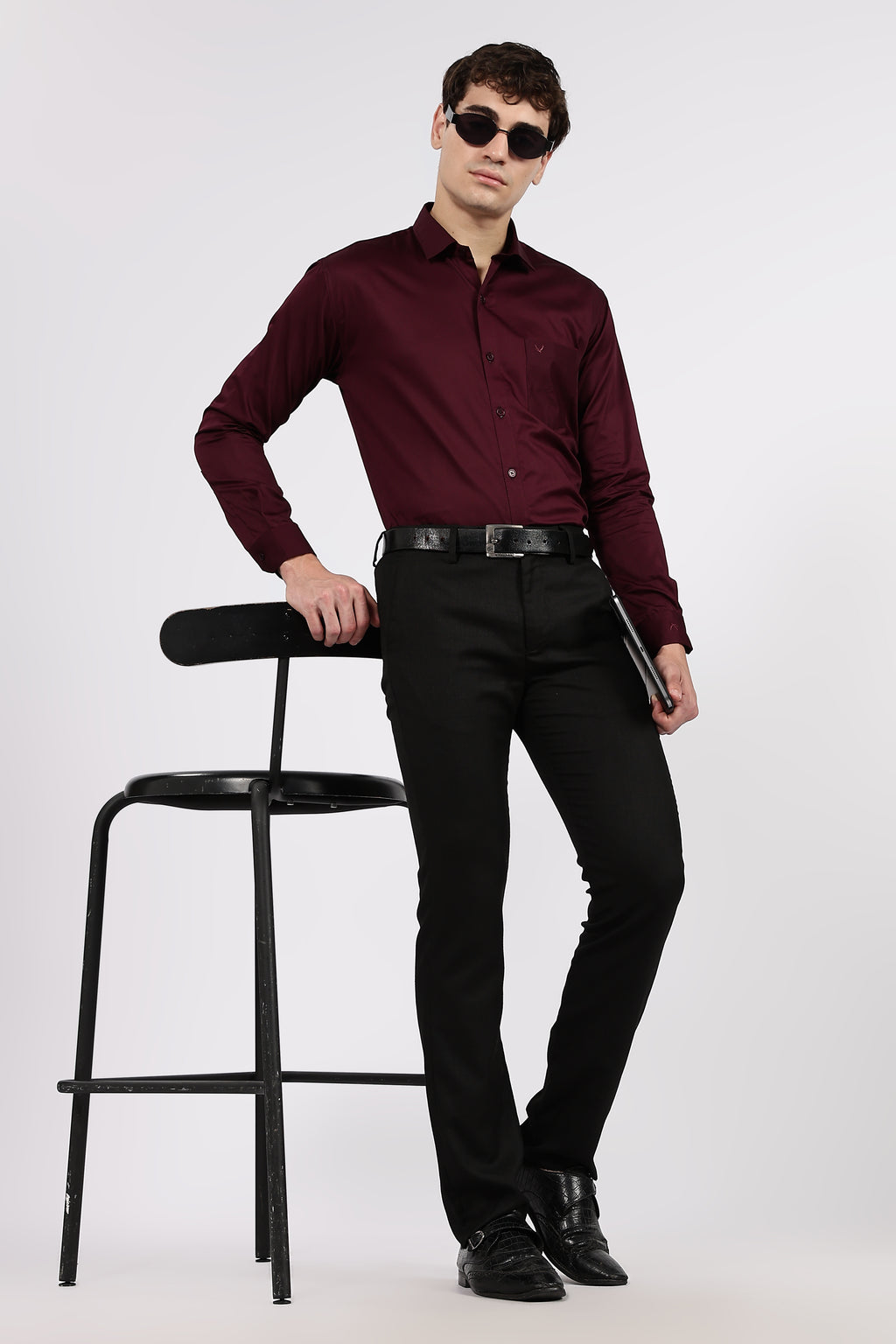 Men's Wine Premium Cotton Formal Shirt