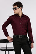Men's Wine Premium Cotton Formal Shirt