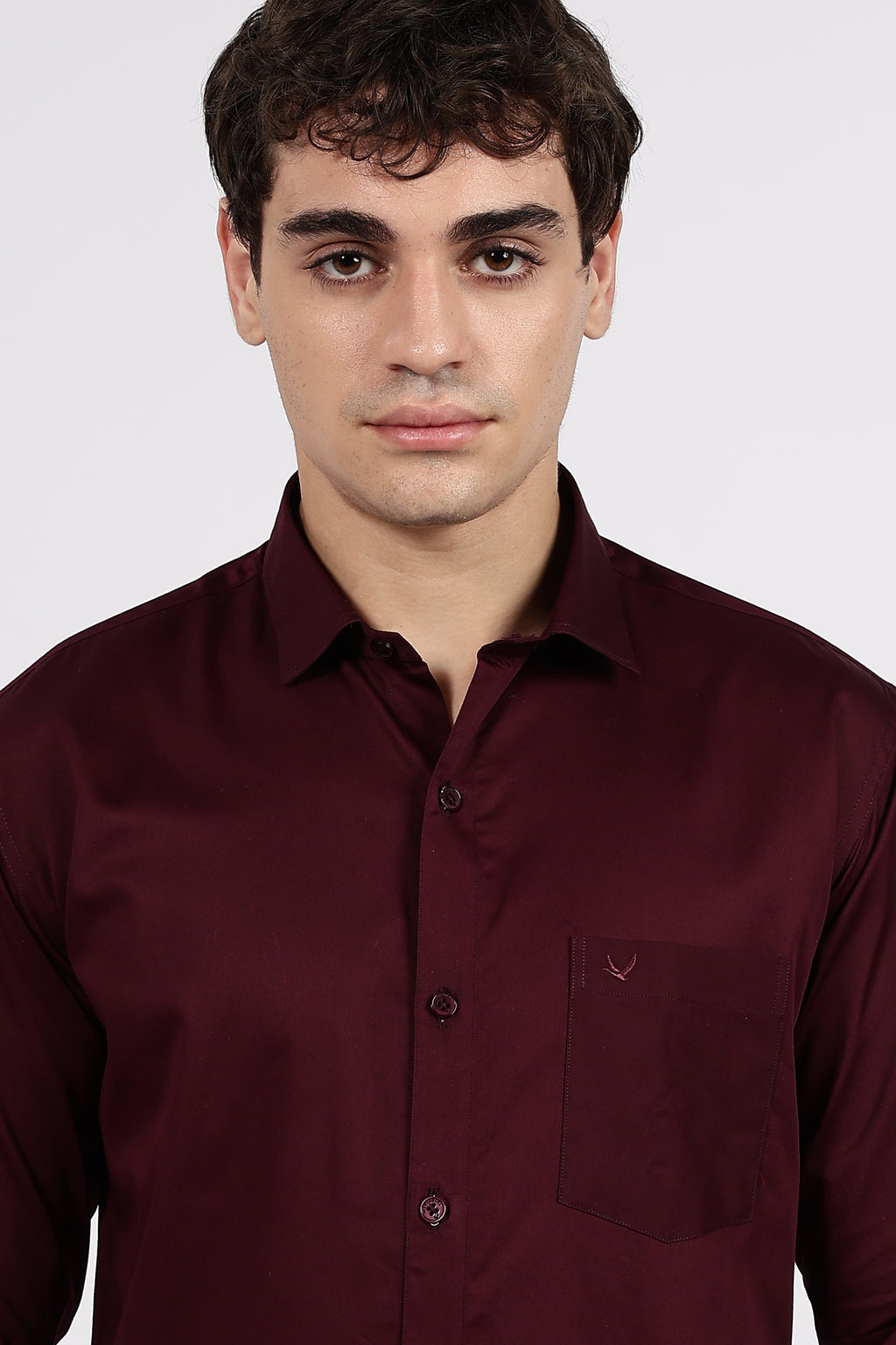 Men's Wine Premium Cotton Formal Shirt